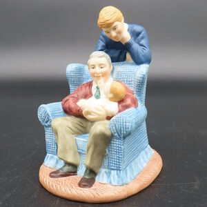 1991 AVON Porcelain Figurine Passing Down The Dream Grandfather Father Son